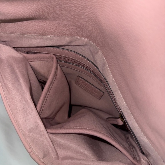 Blush Pink Faux Leather Crossbody Purse – Medium Size, Adjustable Strap - Picture 6 of 15